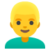 👱‍♂️ man: blond hair display on Google